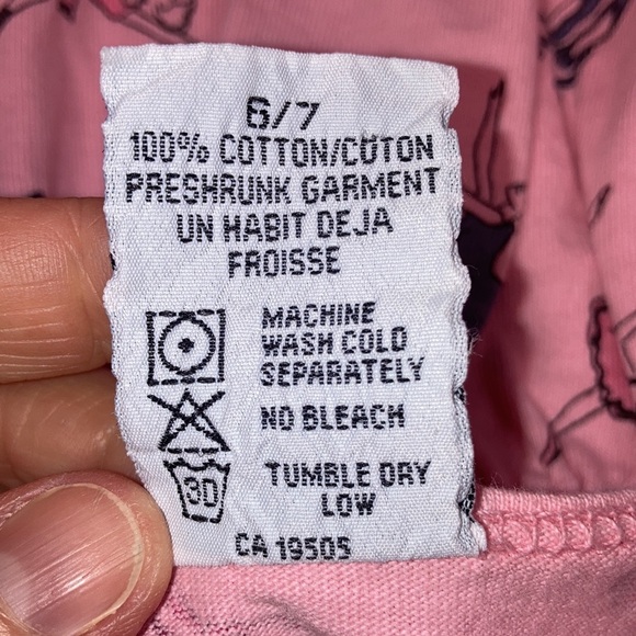 Painting red rhinos pink ballerina 100% cotton dress and leggings size 6/7 - Picture 6 of 11